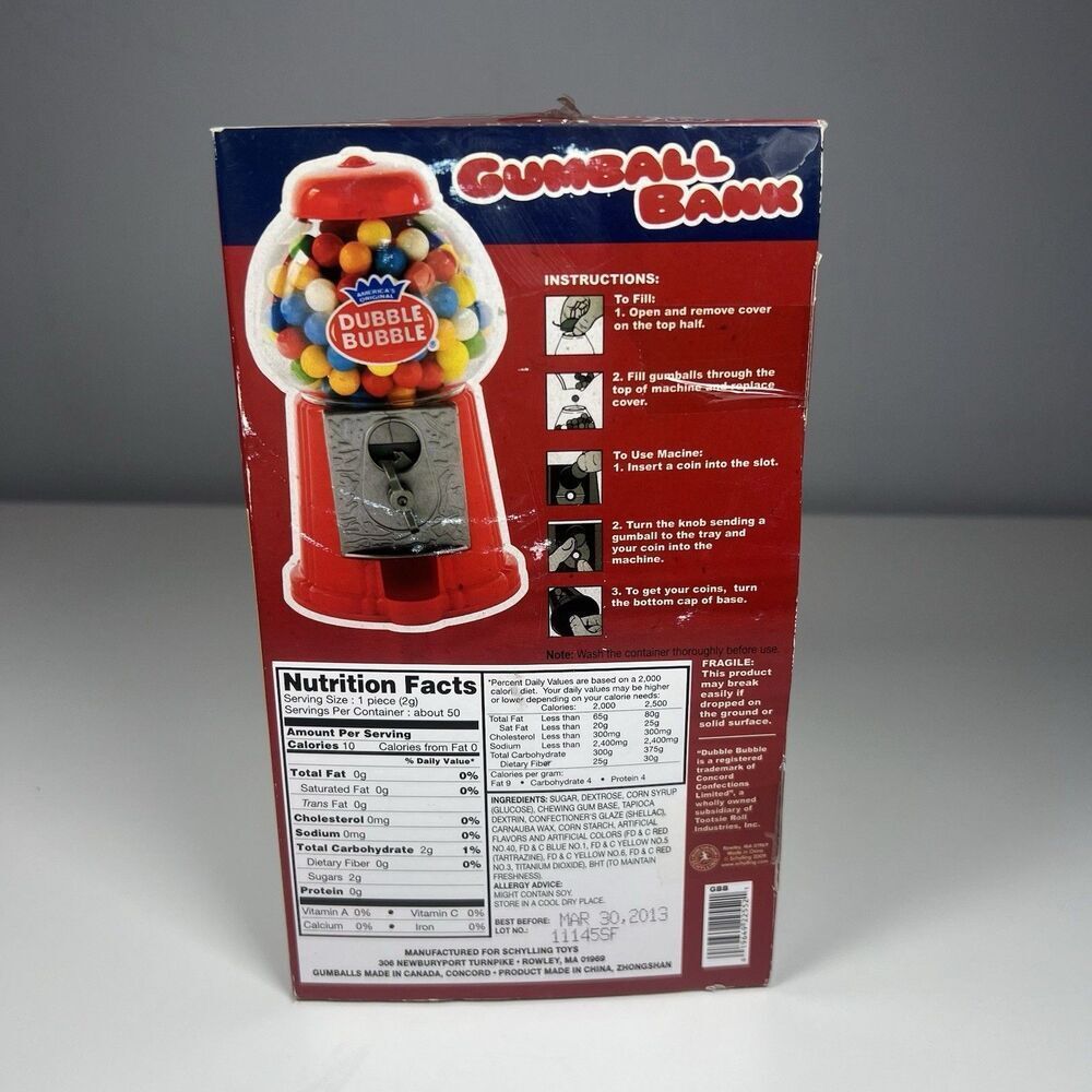 Schilling Dubble Bubble Gum GumBall Bank New In Box GBB - Picture 3 of 7